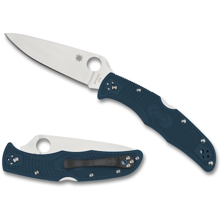 Spyderco 2024 Spyderco, Reveal V5, Endura 4, Plain Edge, Blue Frn Handles SPY-C10FPK390